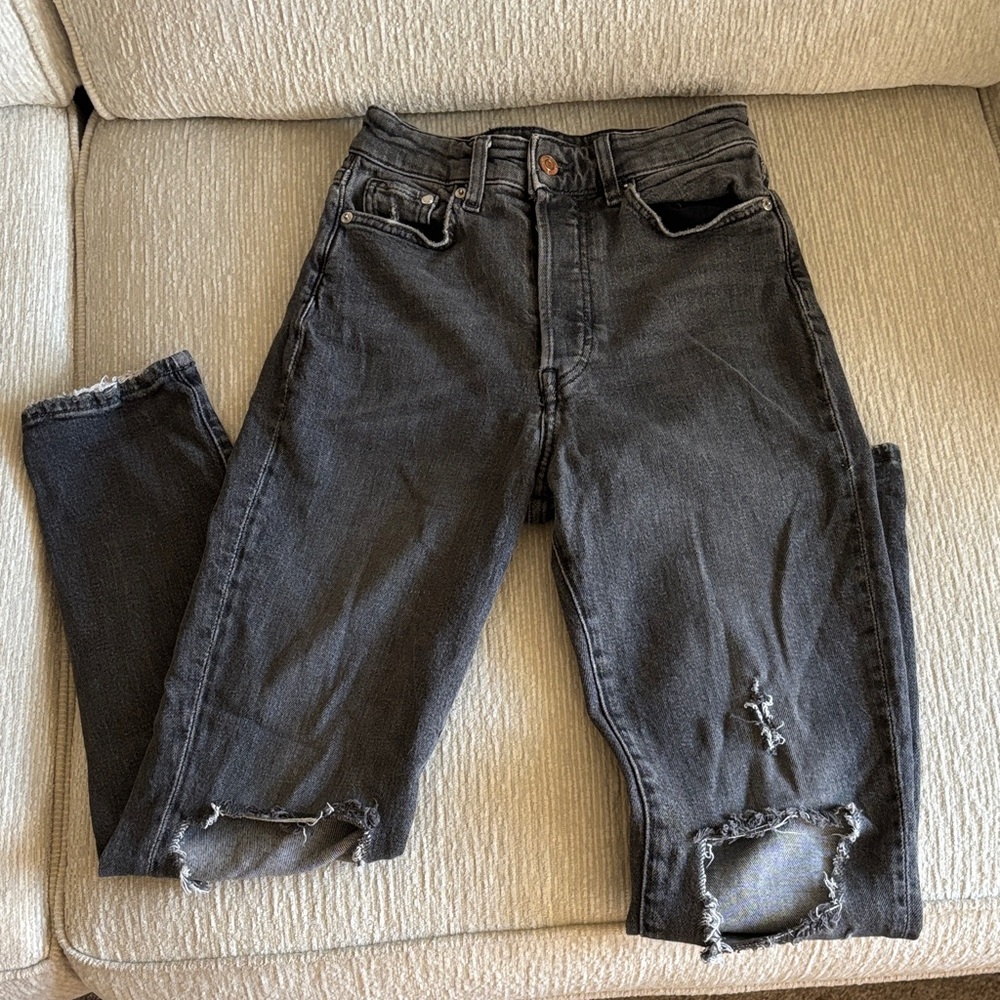 Black Straight Leg Jeans